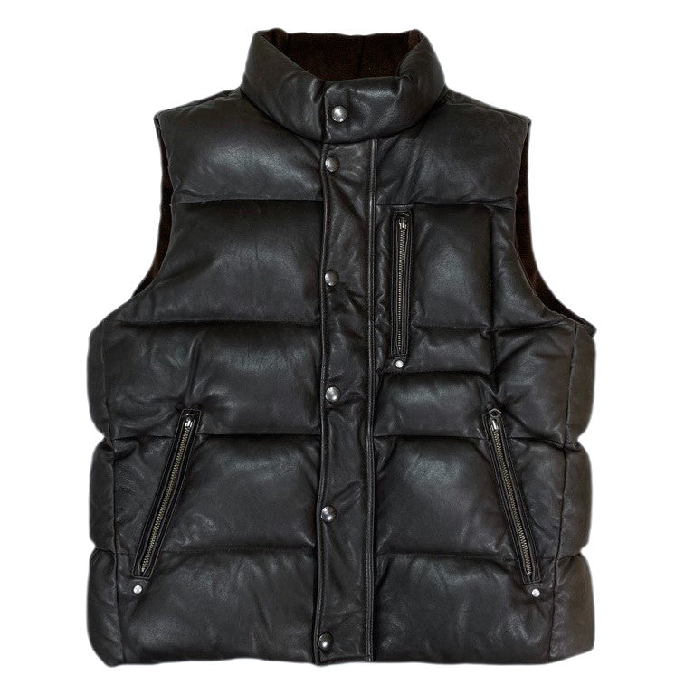 RRL デニム レザー 中綿 ダウンベスト M ポロ ラルフローレン