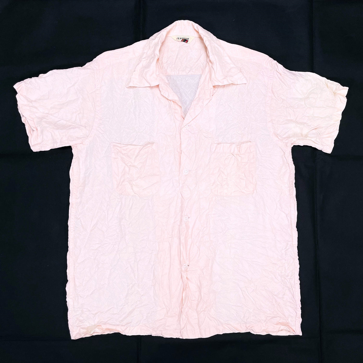 VINTAGE) 1950'S CLADRITE SPORTSWEAR PATTERNED OPEN COLLAR