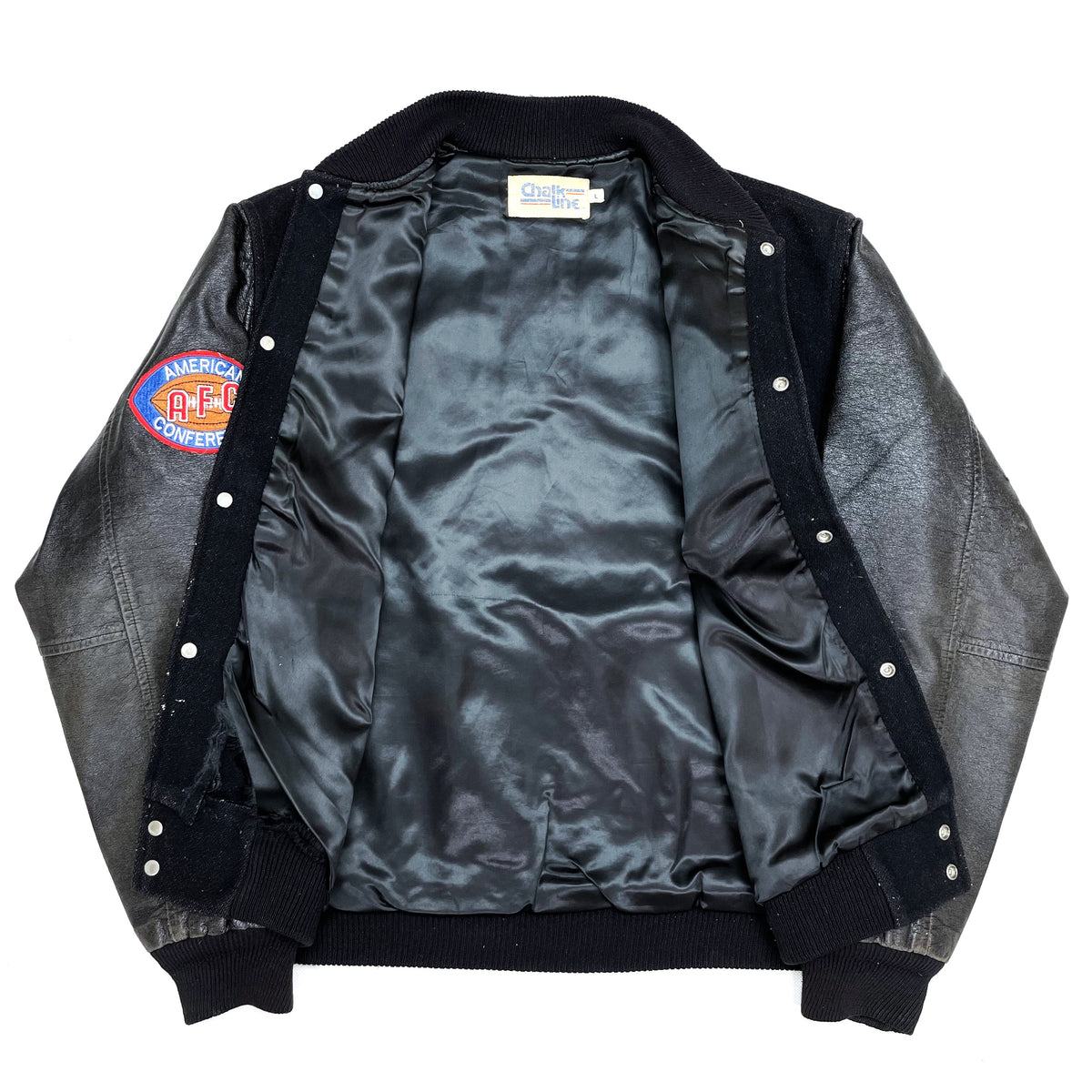 VINTAGE) 1990'S Chalk Line NFL RAIDERS VARSITY JACKET – Linco VINTAGE) 1990'S Chalk Line NFL RAIDERS VARSITY JACKET – Linco