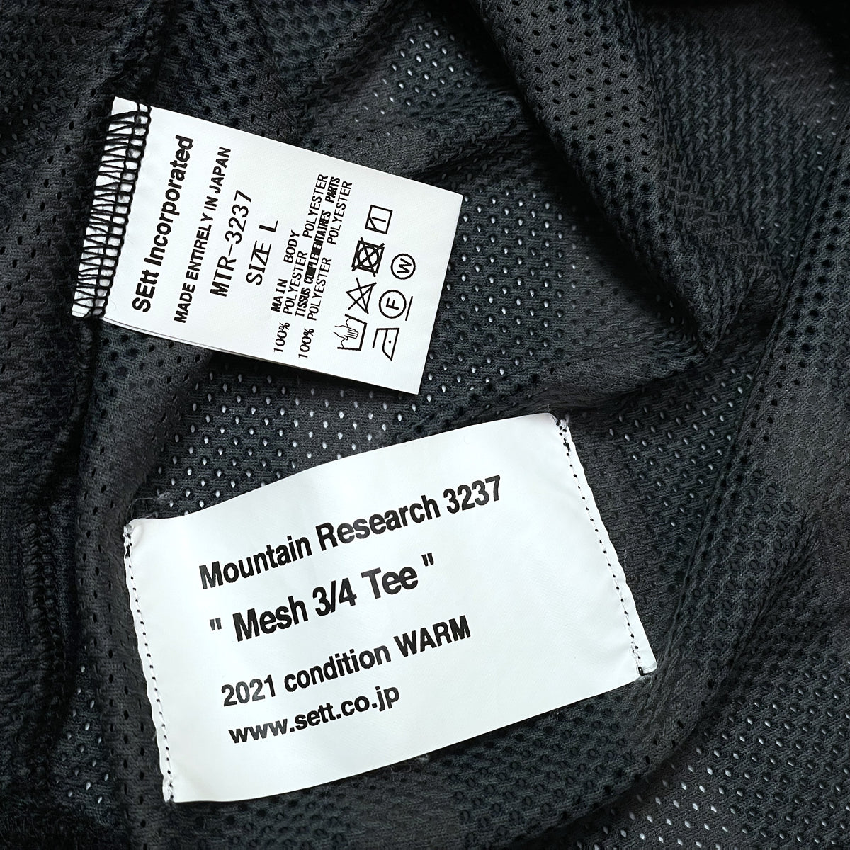 designers) 2021 MADE IN JAPAN MOUNTAIN RESEARCH Mesh 3/4 Tee 