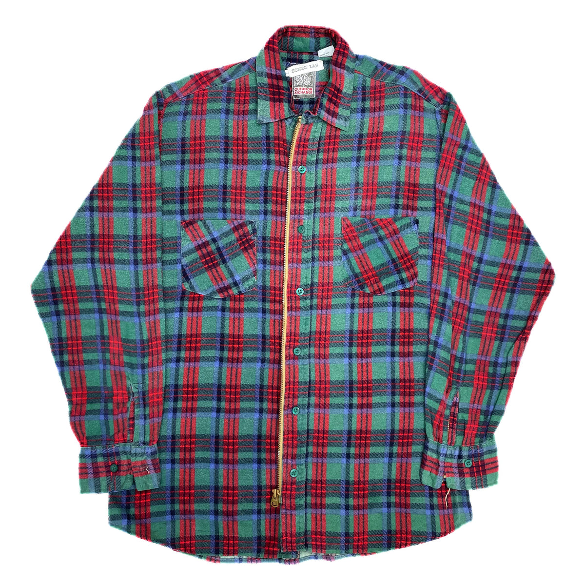 (DESIGNERS) SONIC LAB by NEPENTHES REMAKE PRINT LIGHT FLANNEL SHIRT