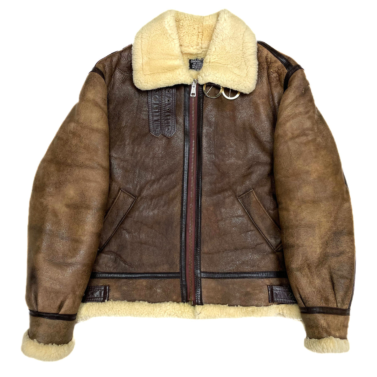 US SHEEPSKIN フライトジャケットB-3 サイズ44 Black B-3 Sheepskin Jacket (Long & Tall) | Cockpit USA