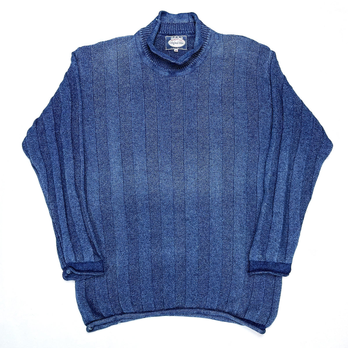 (VINTAGE) 1990'S MADE IN ENGLAND MICHAEL ROSS ORIGINAL BLUE ROLL NECK