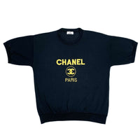 (VINTAGE) 1980'S～ BOOTLEG CHANEL LOGO EMBROIDERED SHORT SLEEVE SWEAT SHIRT