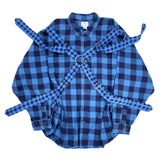 (UNIQUE) 2000'S～ BLUE MOUNTAIN BLOCK CHECKERED REMAKE? LIGHT FLANNEL PARACHUTE SHIRT