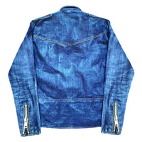 (DESIGNERS) TATA TALKING ABOUT THE ABSTRACTION DENIM RIDERS TRANSFER PRINT ZIP UP SWEAT JACKET