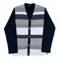 (DESIGNERS) AD2011 COMME des GARCONS HOMME FRONT PATCHWORK PANELED DESIGN CARDIGAN