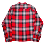 (VINTAGE) 1950'S～ TOWNCRAFT SHADOW PLAID RAYON OPEN COLLAR BOX SHIRT AS IS