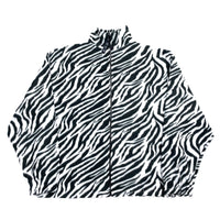 (VINTAGE) DEAD STOCK NEW 2000'S～ UNKNOWN ZEBRA PATTERN FLEECE JACKET