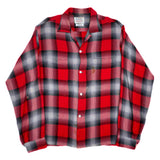 (VINTAGE) 1950'S～ TOWNCRAFT SHADOW PLAID RAYON OPEN COLLAR BOX SHIRT AS IS