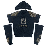(VINTAGE) 1980'S～ BOOTLEG FENDI 3WAY DESIGN ZUCCA PATTERN PANELED MES TRACK JACKET WITH HOOD