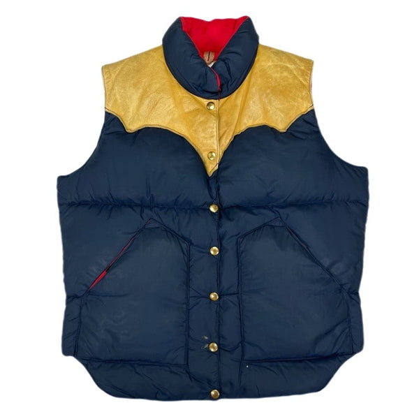 (VINTAGE) 1970'S～ ROCKY MOUNTAIN FEATHERBED LEATHER PANELED DOWN VEST