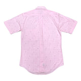 (DESIGNERS) 1980'S～ MADE IN HONG KONG Christian Dior LATTICE PATTERN X PATTERN ITALIAN COLLAR SHORT SLEEVE SHIRT