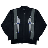(VINTAGE) 1990'S～ Carlo Colluci HUMAN PATTERN DESIGN ZIP UP KNIT CARDIGAN
