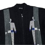 (VINTAGE) 1990'S～ Carlo Colluci HUMAN PATTERN DESIGN ZIP UP KNIT CARDIGAN