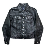 (VINTAGE) 1999 GAP 2 POCKET TRUCKER JACKET TYPE LEATHER JACKET
