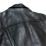 (VINTAGE) 1999 GAP 2 POCKET TRUCKER JACKET TYPE LEATHER JACKET