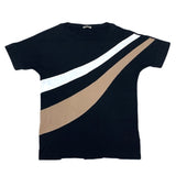 (DESIGNERS) MADE IN ITALY BOTTEGA VENETA LINED DESIGN BOAT NECK SHORT SLEEVE SHIRT