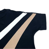 (DESIGNERS) MADE IN ITALY BOTTEGA VENETA LINED DESIGN BOAT NECK SHORT SLEEVE SHIRT