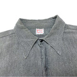 (VINTAGE) 1940'S～ 5 BROTHER SHORT SLEEVE BLACK CHAMBRAY SHIRT WITH GUSSET