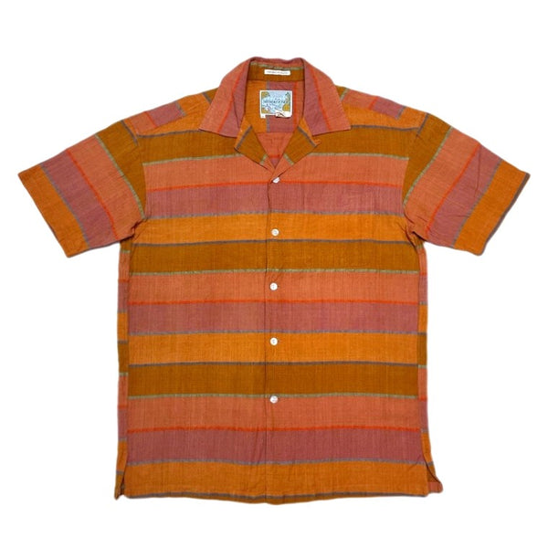 (VINTAGE) 1990'S～ MADE IN SRI LANKA MINDLOOSER STRIPED PATTERN LOOP COLLAR SHORT SLEEVE BOX SHIRT