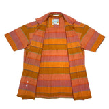 (VINTAGE) 1990'S～ MADE IN SRI LANKA MINDLOOSER STRIPED PATTERN LOOP COLLAR SHORT SLEEVE BOX SHIRT