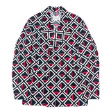 (DESIGNERS) 2019 MADE IN ITALY MAISON MARGIELA 10 TOTAL PATTERN PRINT DOUBLE BREASTED COTTON BLAZER JACKET