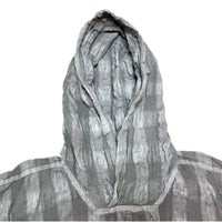 (DESIGNERS) 2000'S～ ISSEY MIYAKE MEN BLACK TAG BLOCK CHECKERED GARMENT DYED UNEVEN MATERIAL SLEEVELESS HOODIE