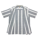 (VINTAGE) 1980'S～ PRO TONG STRIPED PATTERN FLAX BLEND LOOP COLLAR SHORT SLEEVE BOX SHIRT