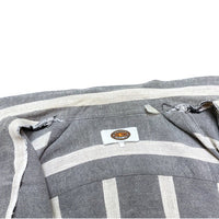 (VINTAGE) 1980'S～ PRO TONG STRIPED PATTERN FLAX BLEND LOOP COLLAR SHORT SLEEVE BOX SHIRT