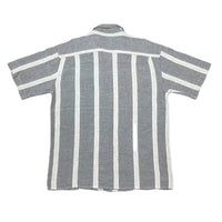 (VINTAGE) 1980'S～ PRO TONG STRIPED PATTERN FLAX BLEND LOOP COLLAR SHORT SLEEVE BOX SHIRT