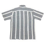 (VINTAGE) 1980'S～ PRO TONG STRIPED PATTERN FLAX BLEND LOOP COLLAR SHORT SLEEVE BOX SHIRT