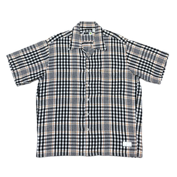 (DESIGNERS) 2000'S～ MORE ABOUT LESS PLAID PATTERN LOOP COLLAR SHORT SLEEVE BOX HEAVY FLANNEL SHIRT