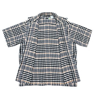 (DESIGNERS) 2000'S～ MORE ABOUT LESS PLAID PATTERN LOOP COLLAR SHORT SLEEVE BOX HEAVY FLANNEL SHIRT