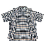 (DESIGNERS) 2000'S～ MORE ABOUT LESS PLAID PATTERN LOOP COLLAR SHORT SLEEVE BOX HEAVY FLANNEL SHIRT