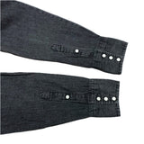 (vintage) 1980'S～ MADE IN USA WRANGLER YARN DYED BLACK DENIM WESTERN SHIRT