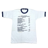 (t-shirt) DEAD STOCK NEW 1983 MADE IN USA PENNY CANDY PRICE LIST PRINT RINGER T-SHIRT