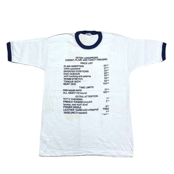 t-shirt) DEAD STOCK NEW 1983 MADE IN USA PENNY CANDY PRICE LIST
