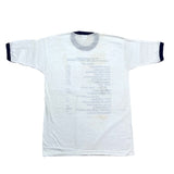 (t-shirt) DEAD STOCK NEW 1983 MADE IN USA PENNY CANDY PRICE LIST PRINT RINGER T-SHIRT