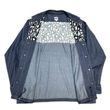 (designers) MADE IN USA AIE ALPHABET PRINT PANELED DESIGN LOOP COLLAR COACH SHIRT