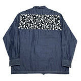 (designers) MADE IN USA AIE ALPHABET PRINT PANELED DESIGN LOOP COLLAR COACH SHIRT