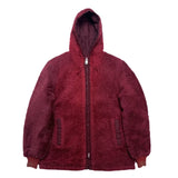 (vintage) 1960'S～ UNKNOWN ACRYLIC BOA X NYLON REVERSIBLE ZIP UP HOODIE AS IS