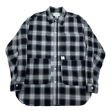 (designers) MADE IN JAPAN SASSAFRAS SHADOW PLAID BIG POCKET DESIGN SHIRT WITH GUSSET
