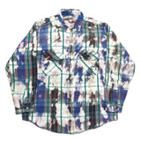 (boro) 1990'S～ UNKNOWN PLAID PATTERN BLEACHED HEAVY FLANNEL SHIRT