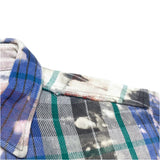 (boro) 1990'S～ UNKNOWN PLAID PATTERN BLEACHED HEAVY FLANNEL SHIRT