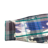 (boro) 1990'S～ UNKNOWN PLAID PATTERN BLEACHED HEAVY FLANNEL SHIRT