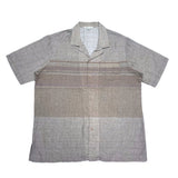 (vintage) 1980'S～ D'ACCORD STRIPED PATTERN OPEN COLLAR SHORT SLEEVE BOX SHIRT