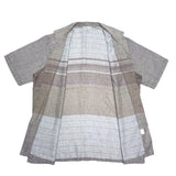 (vintage) 1980'S～ D'ACCORD STRIPED PATTERN OPEN COLLAR SHORT SLEEVE BOX SHIRT