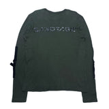 (designers) 1990'S～ MADE IN PORTUGAL SABOTAGE SLEEVE BELTED DESIGN LOGO PRINTED SHIRT