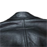 (designers) 2021 MADE IN ITALY MAISON MARGIELA MM6 FIVE ZIP LEATHER BIKER VEST